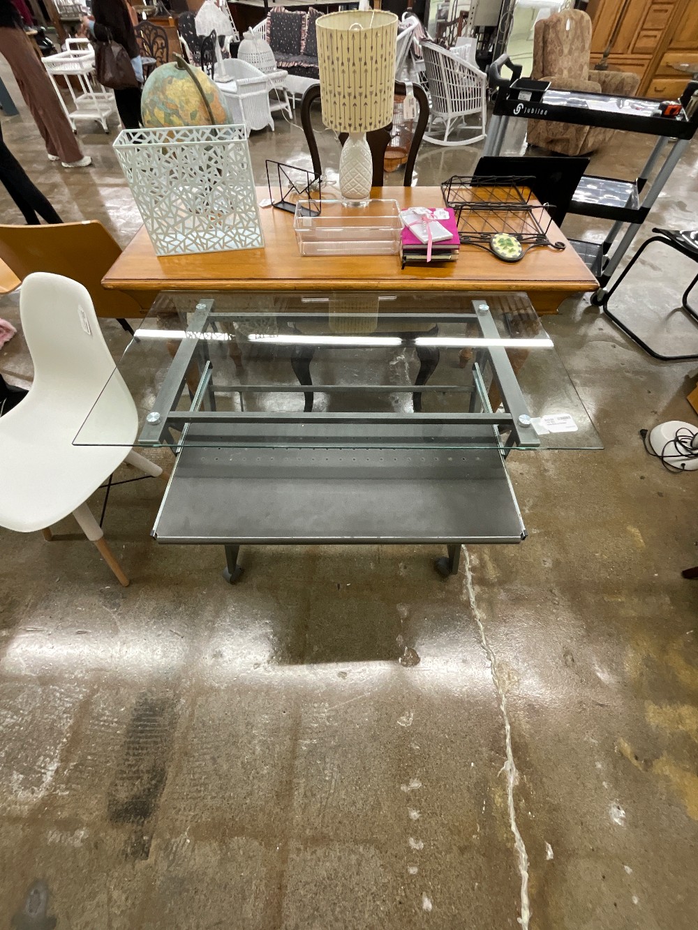 Glass Desk on Wheels