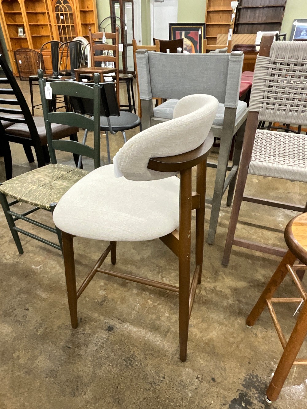 Wood & Linen Counter Barstool