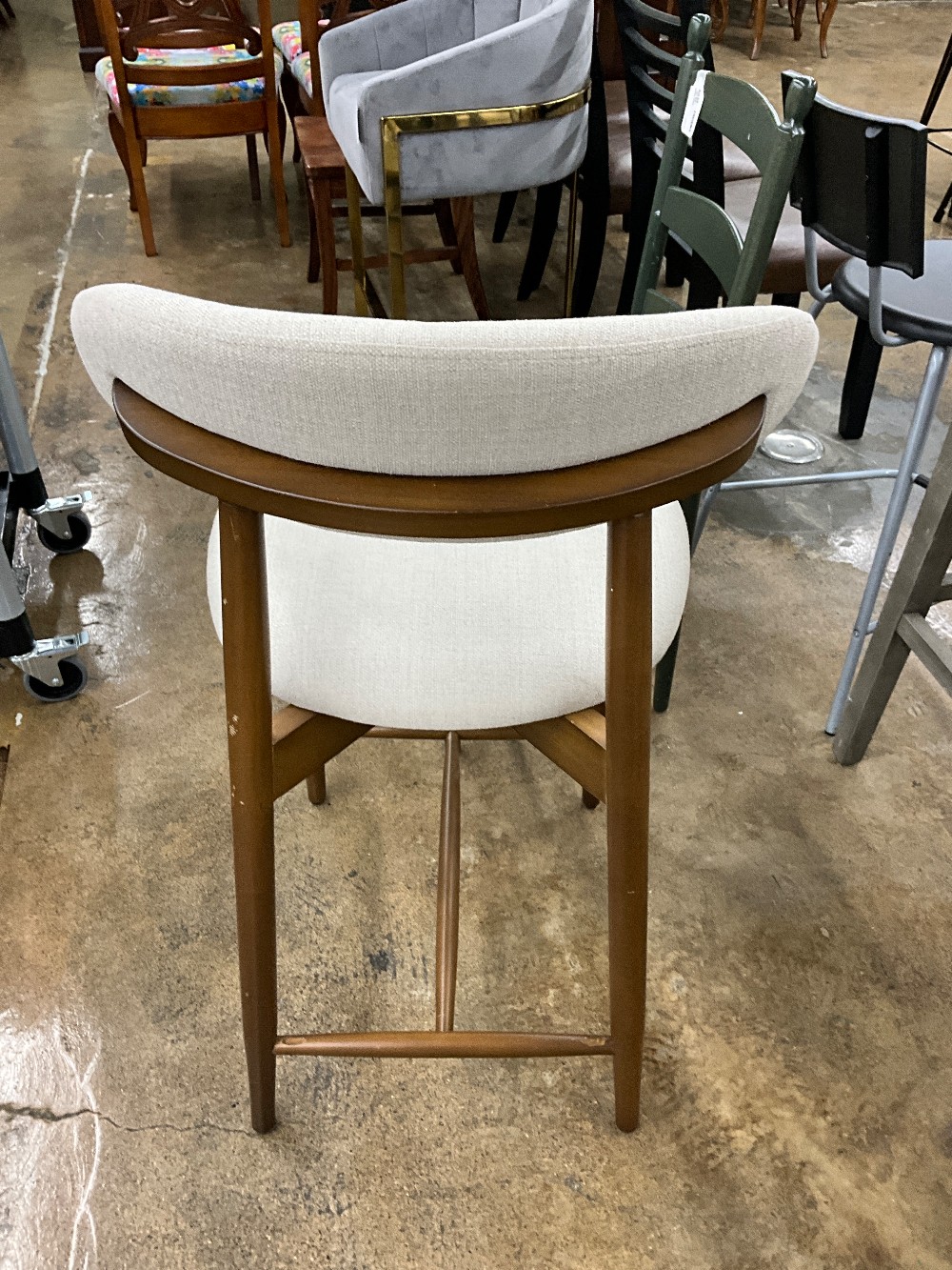 Wood & Linen Counter Barstool