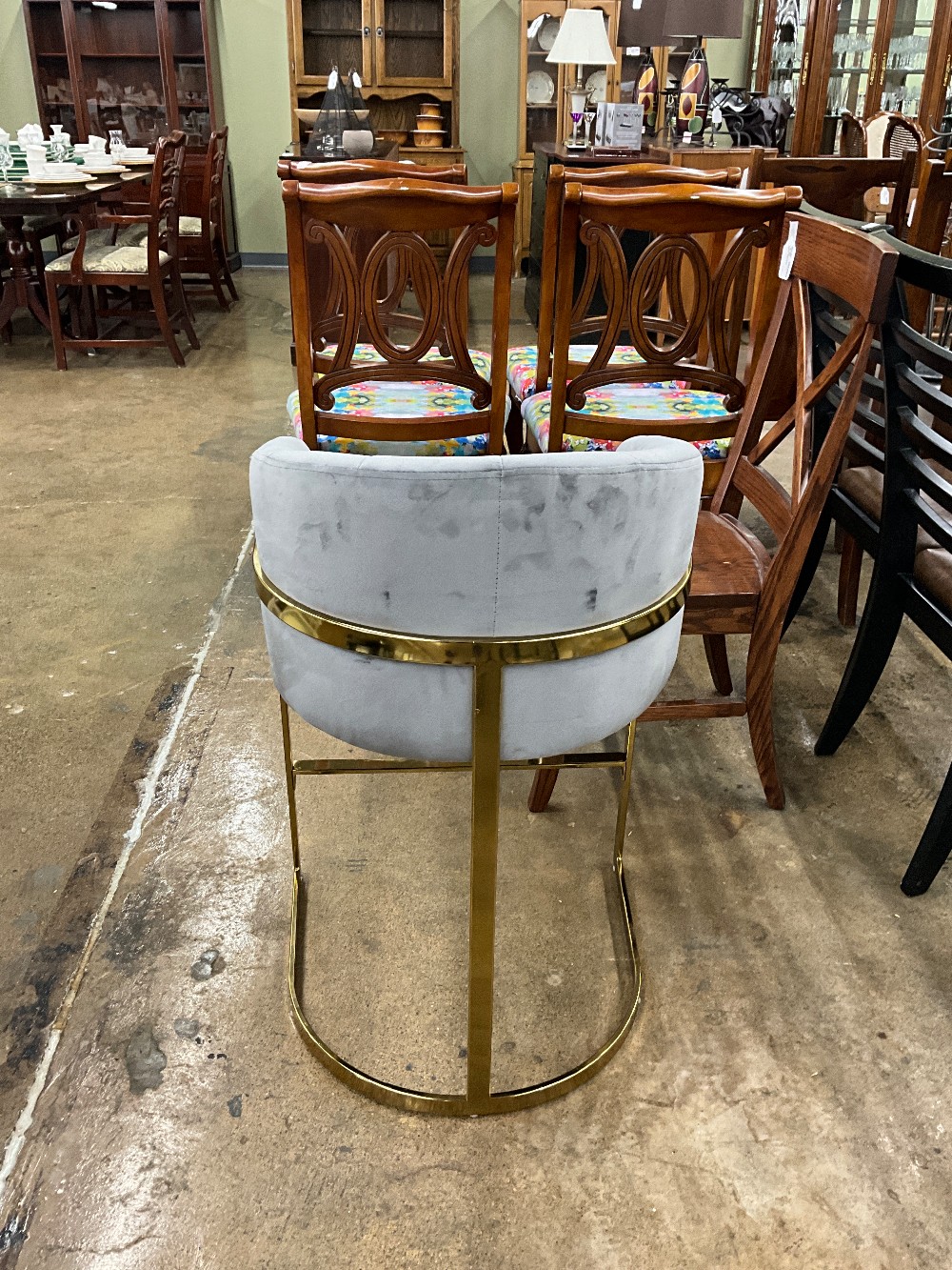 Grey & Gold Counter Barstool