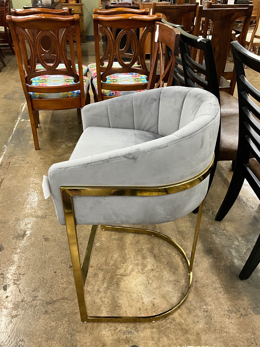 Grey & Gold Counter Barstool