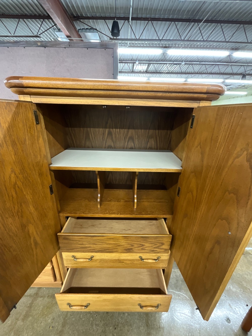 Light Wood Clothing Armoire