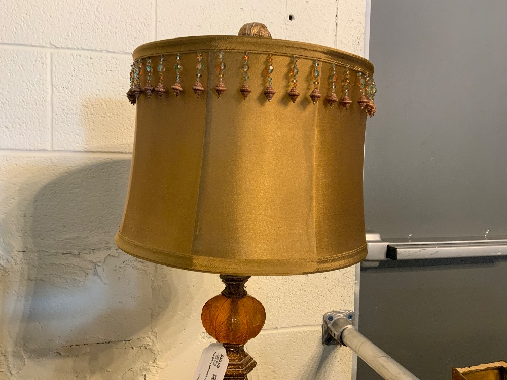 Tall Gold Lamp with Shade