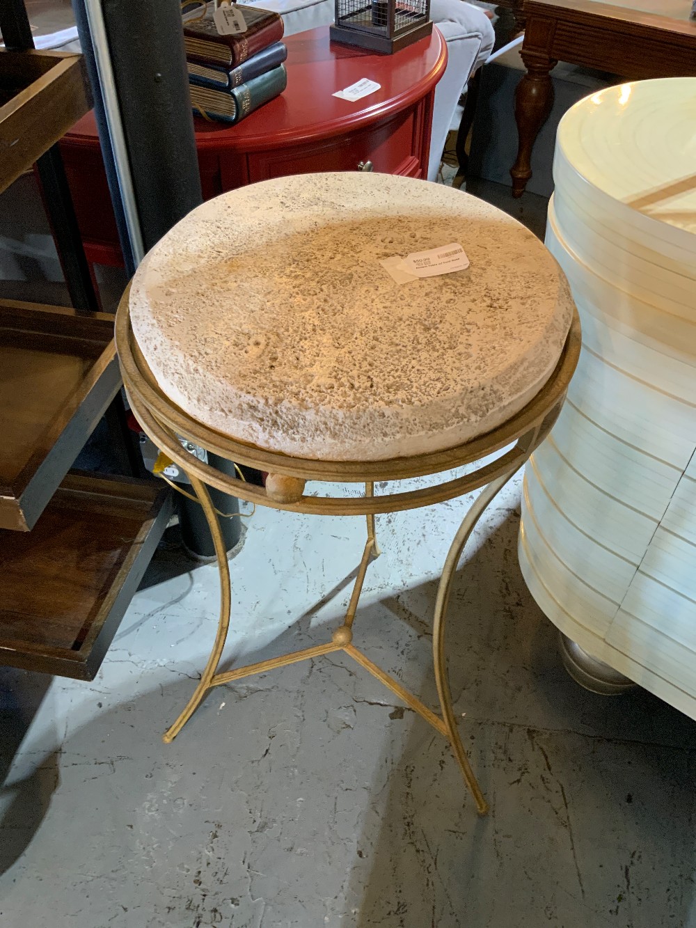 Accent Table w/ Gold Base