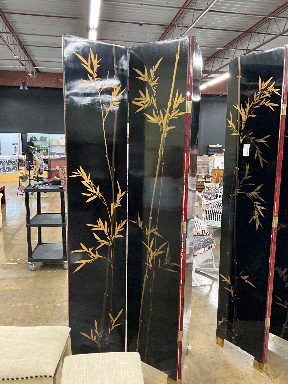 XL Red & Black Oriental Room Divider