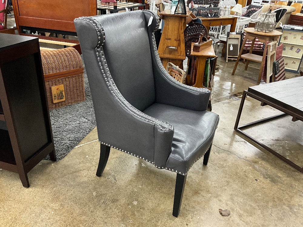 Grey & Silver Nailhead Chair
