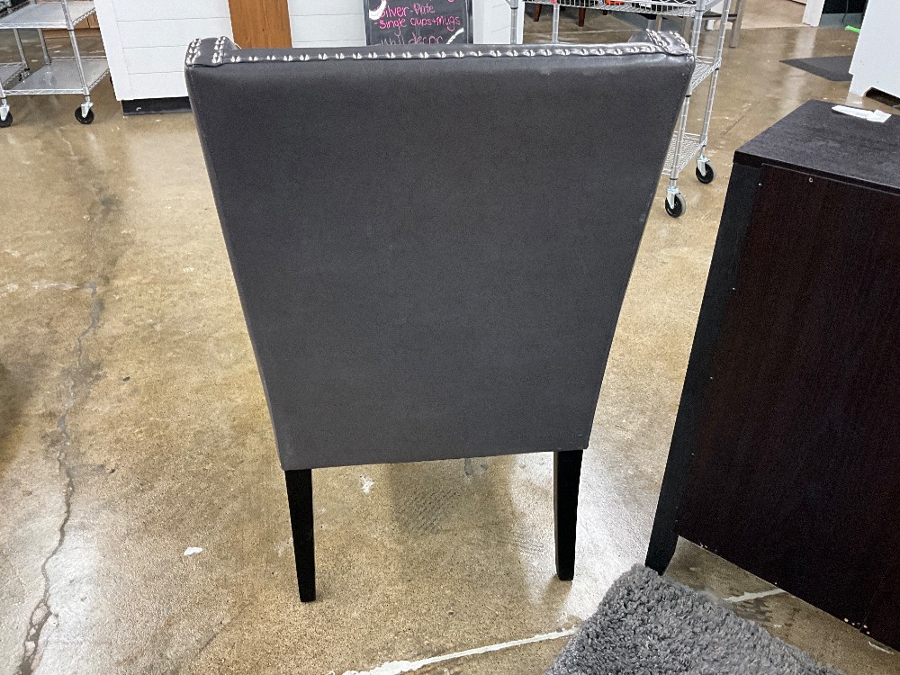 Grey & Silver Nailhead Chair