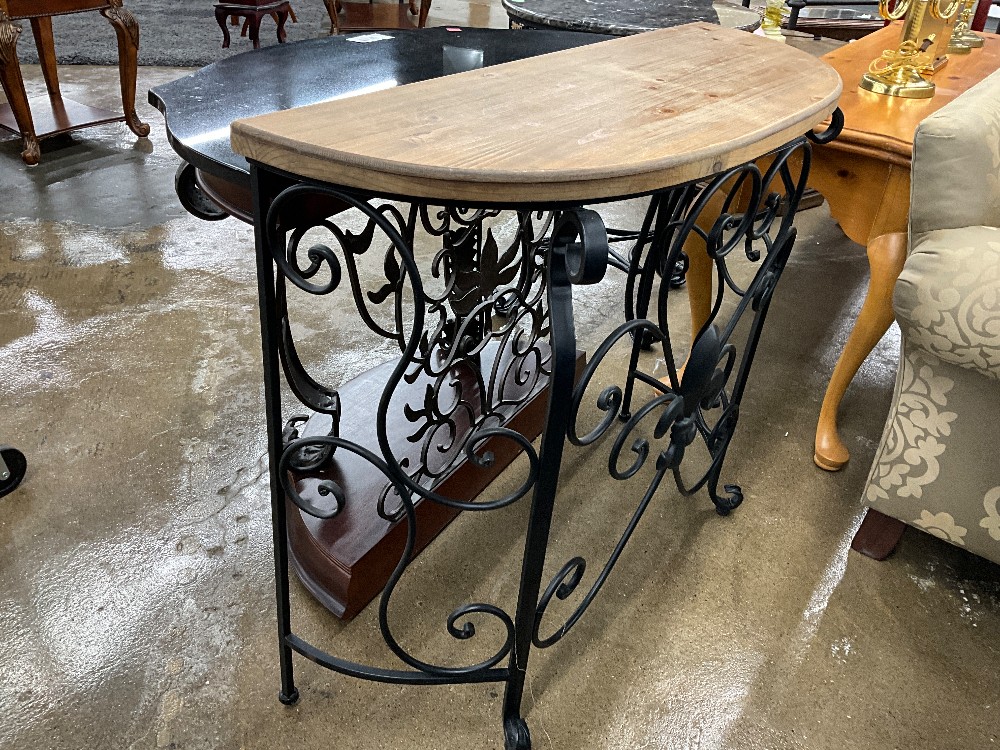Metal Sofa Table w/ Wood Top
