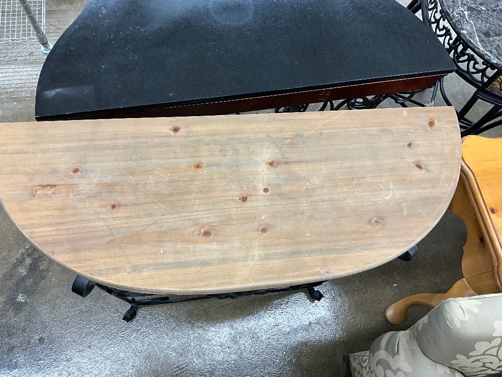 Metal Sofa Table w/ Wood Top
