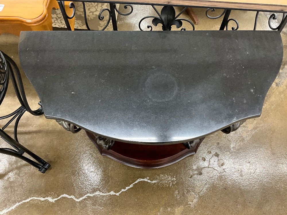 Metal And Stone Top Sofa Table