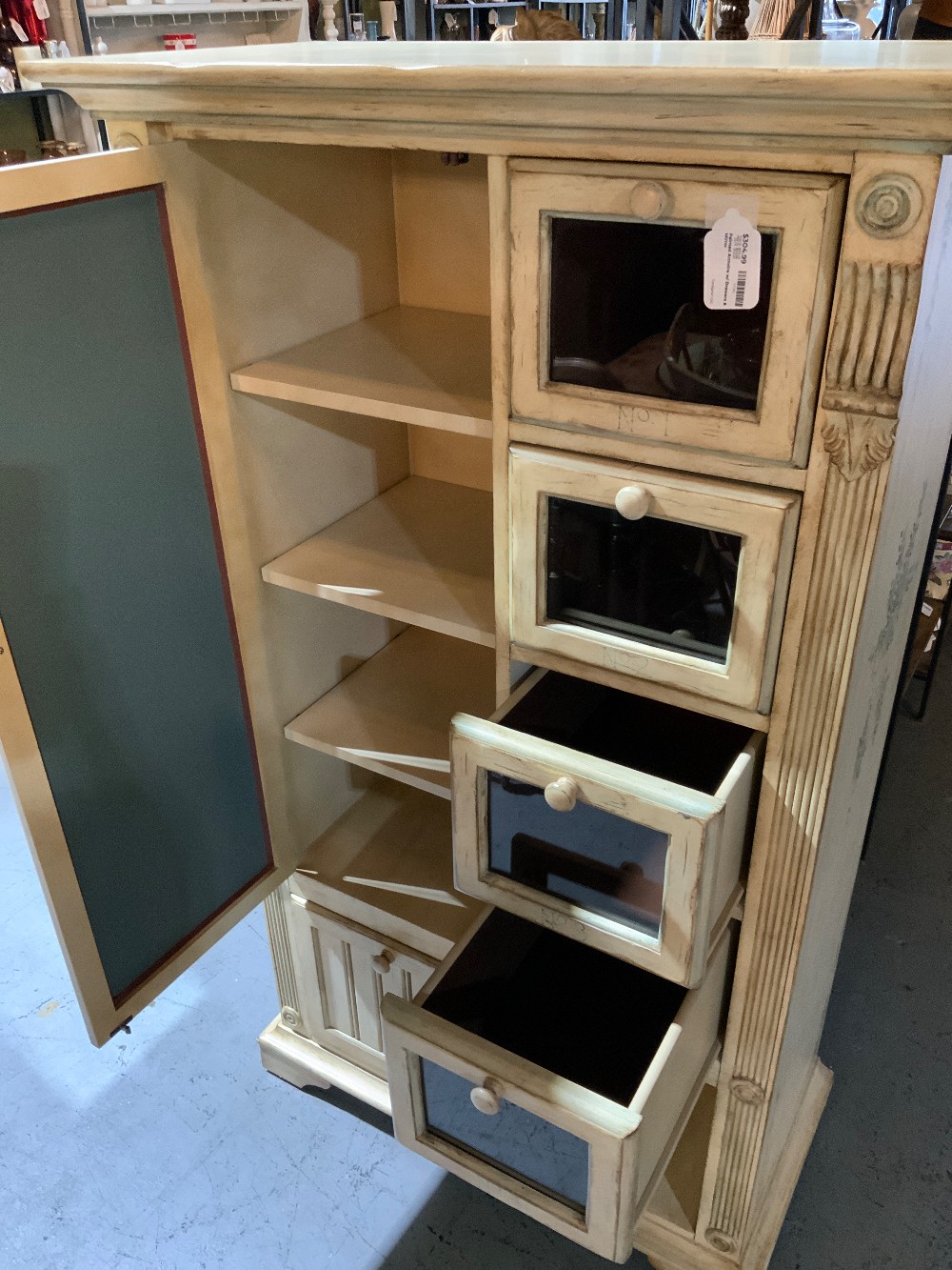 Painted Armoire w/ Drawers & Mirror