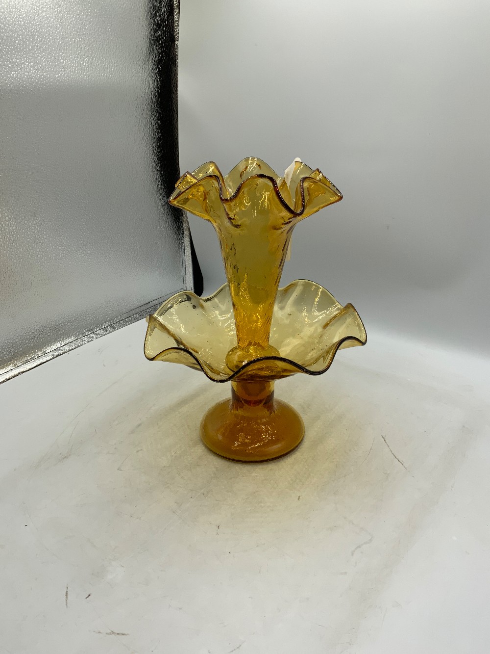 Amber Glass Epergne