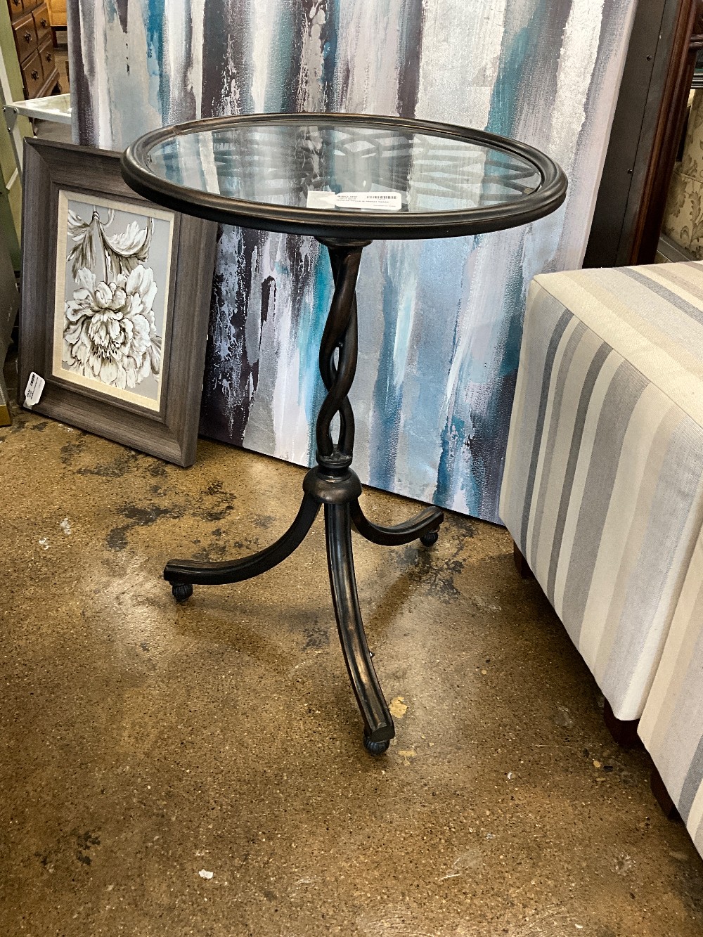 Round Glass & Metal Table