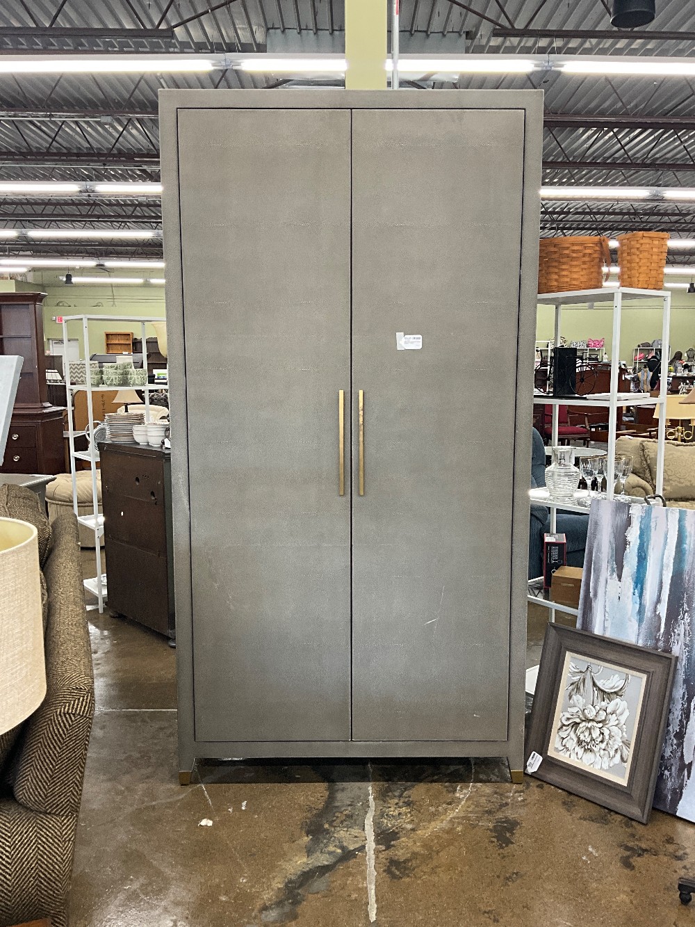 Restoration Hardware Graydon Shagreen Cabinet