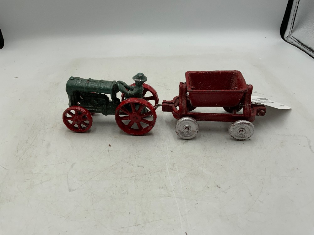 Cast Iron Tractor + Trailer