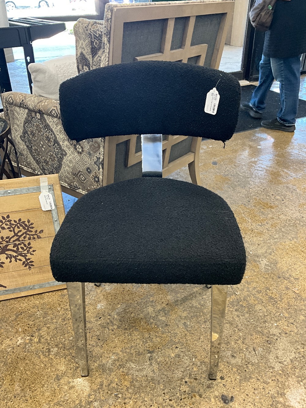 Black Terry Chair w/ Chrome Base