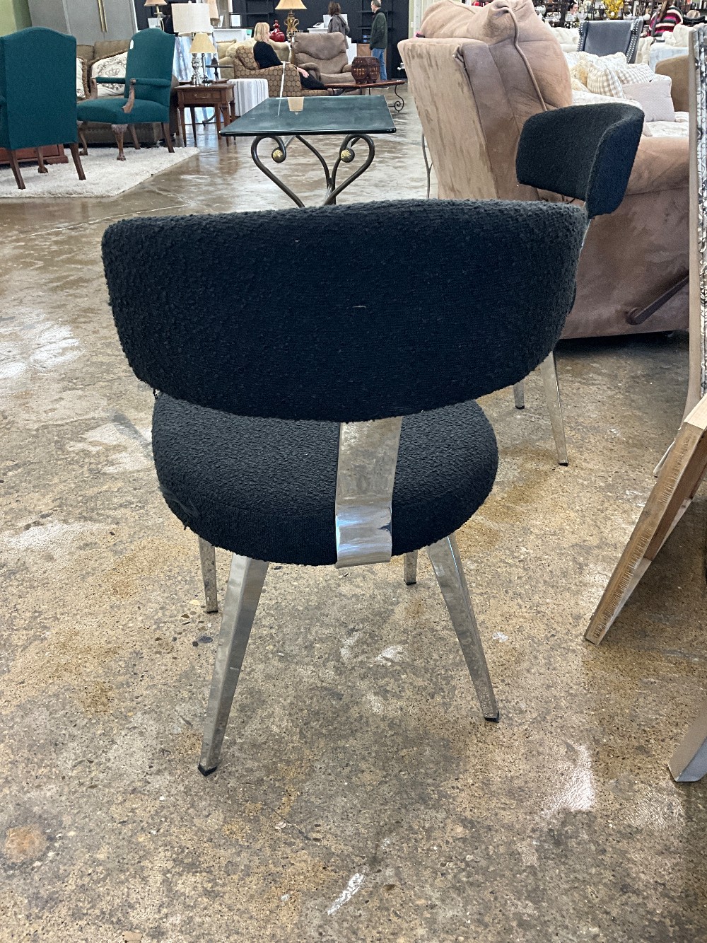 Black Terry Chair w/ Chrome Base
