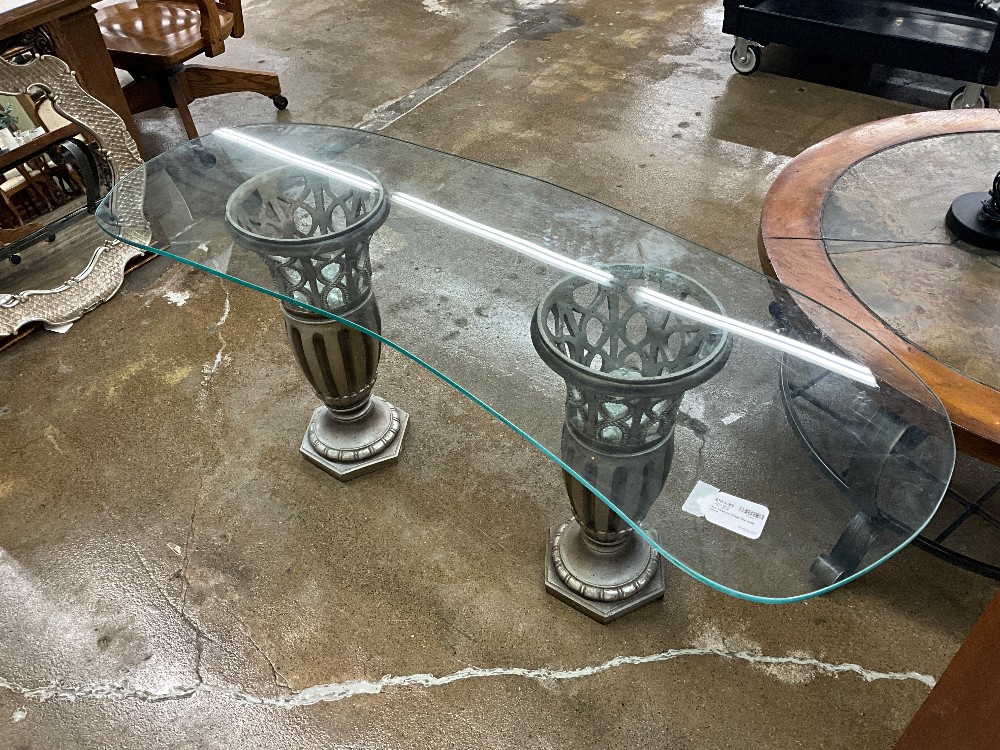 3pc Vase w/ Glass Top sofa table