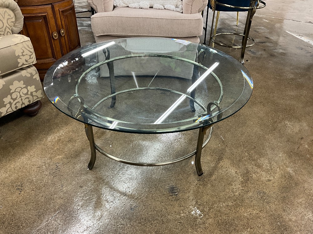 Gold Glass Top Coffee Table