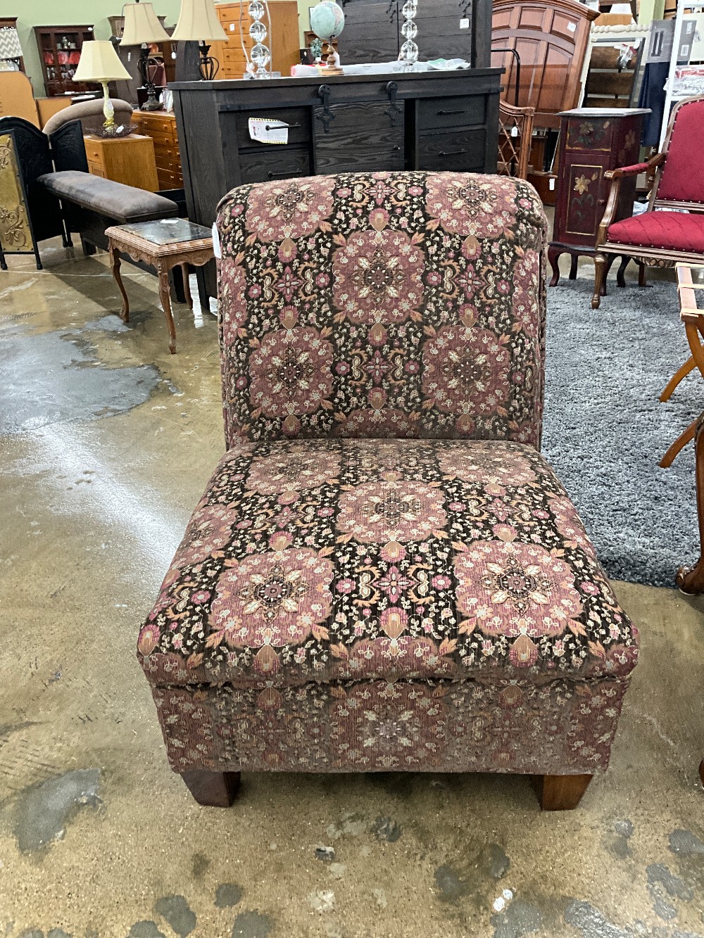 Ashley Brown & Burgundy Chair