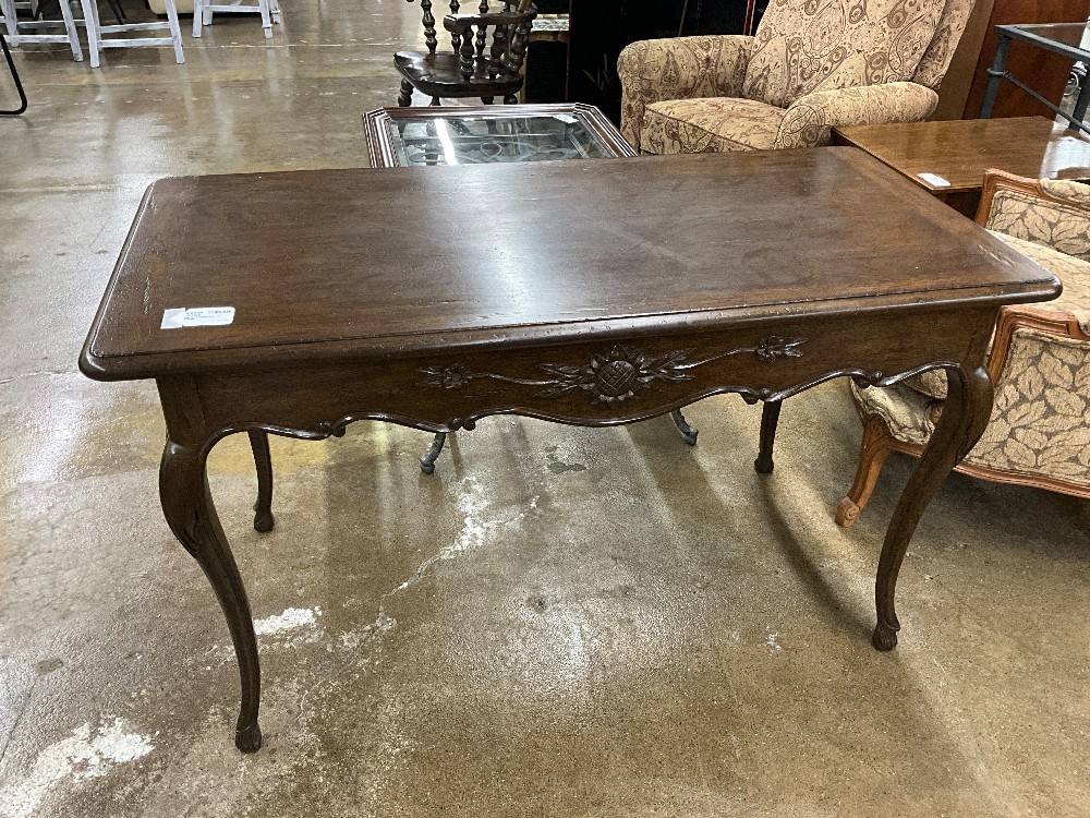Vtg Dark Wood Desk w/ Drawer