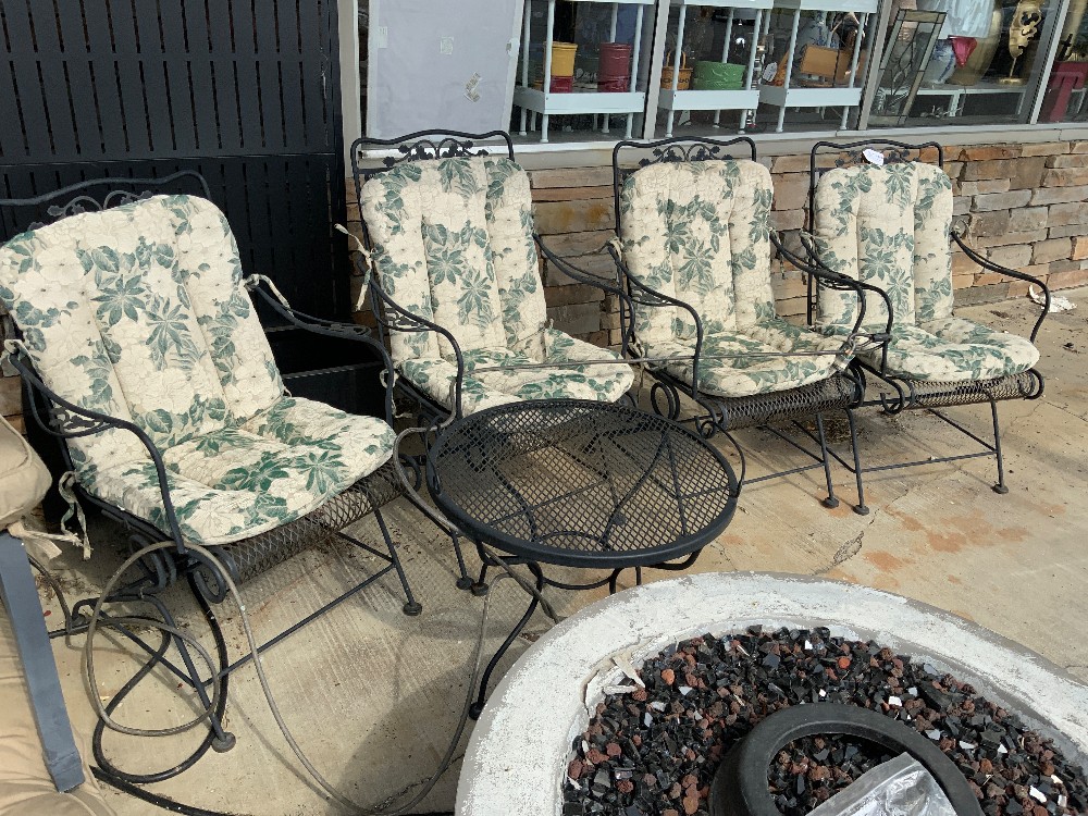 Wrought Iron Outdoor Table and Chair Set