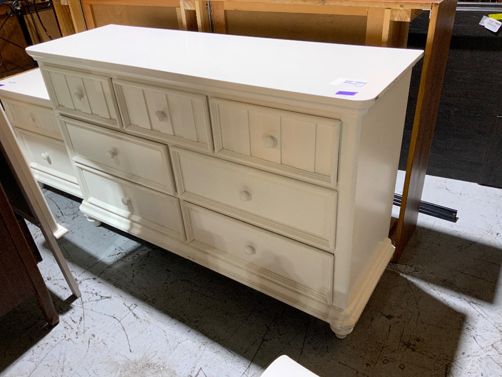 White 7 Drawer Dresser w/ Mirror - Furniture Fair