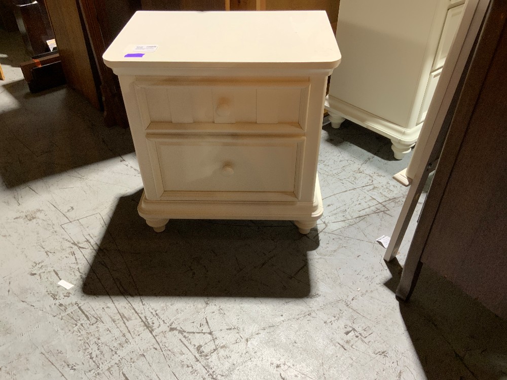 White 2 Drawer Nightstand - Furniture Fair