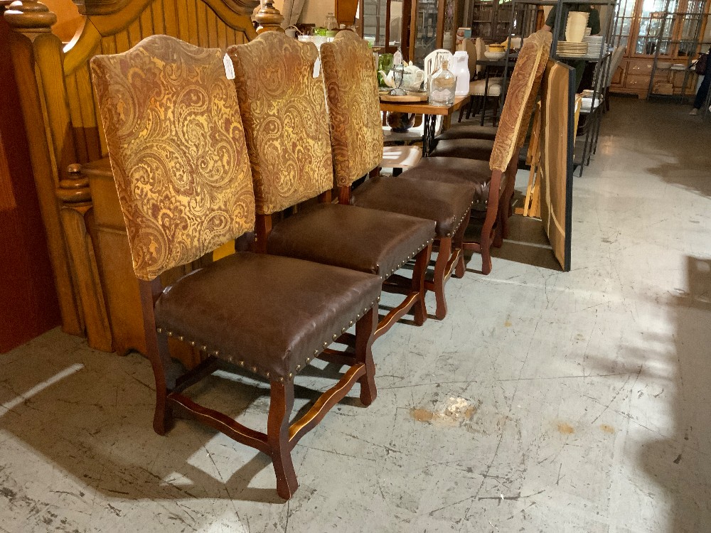 Set of 6 Brown / Leather Upholstered Chair