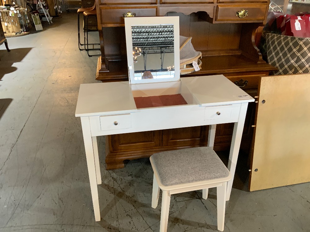 White Vanity w/ Stool
