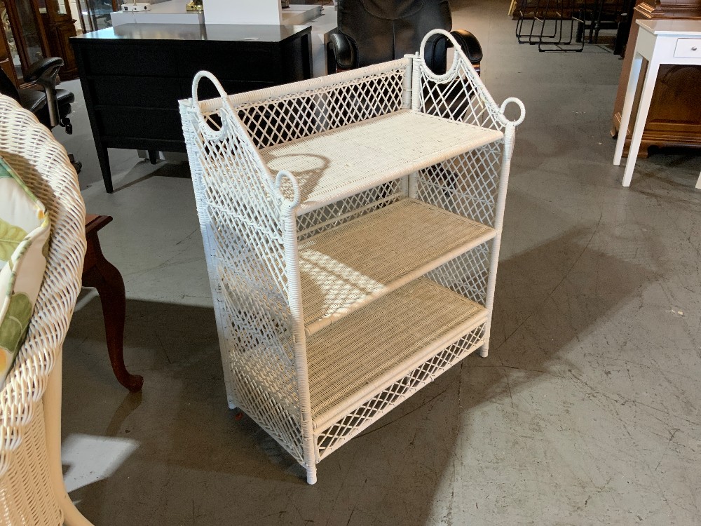 White Wicker Bookcase