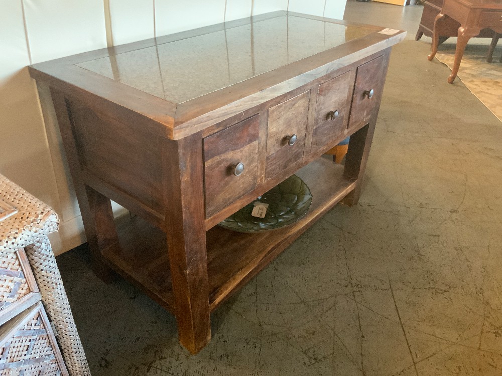 Granite Top Console Table