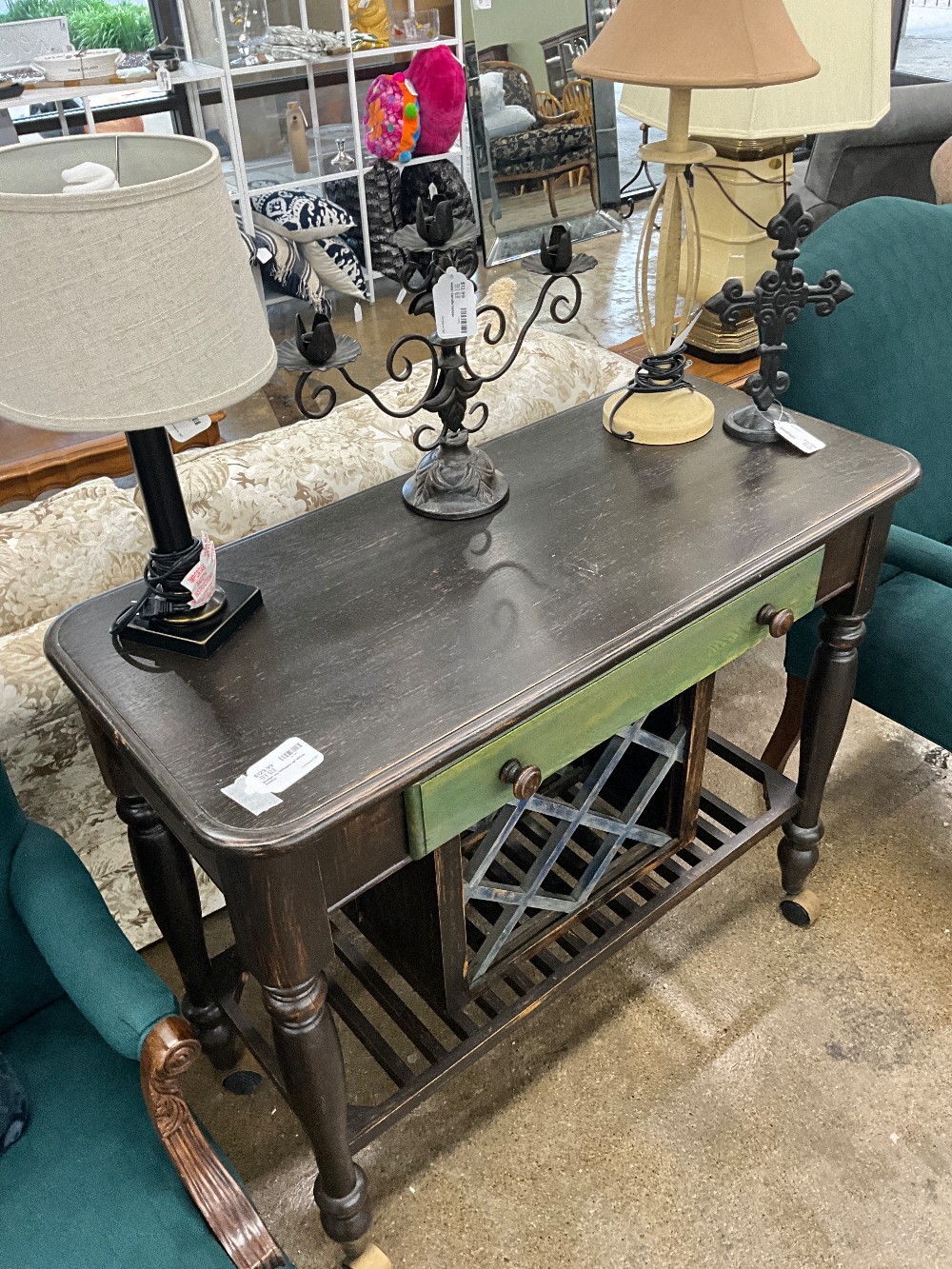 Buffet on Wheels w/ Wine Holder