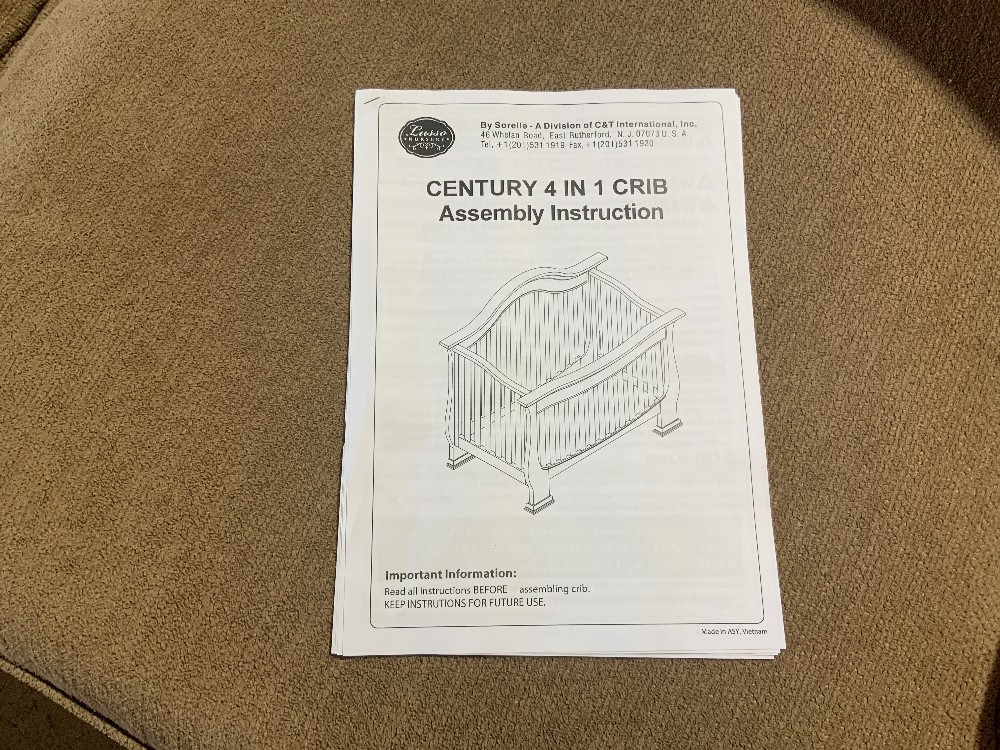 Century 4 in 1 White Wood Crib w/ Mattress