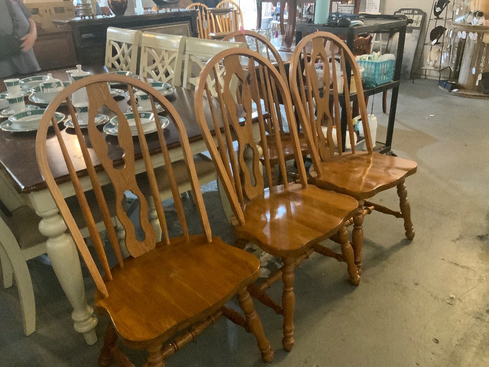 Wood Dining Chairs Set of 4 *AS IS*