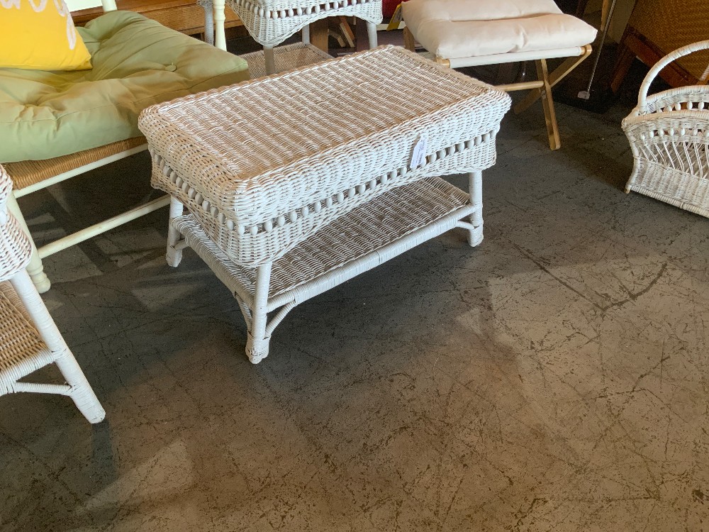 White Wicker Coffee Table