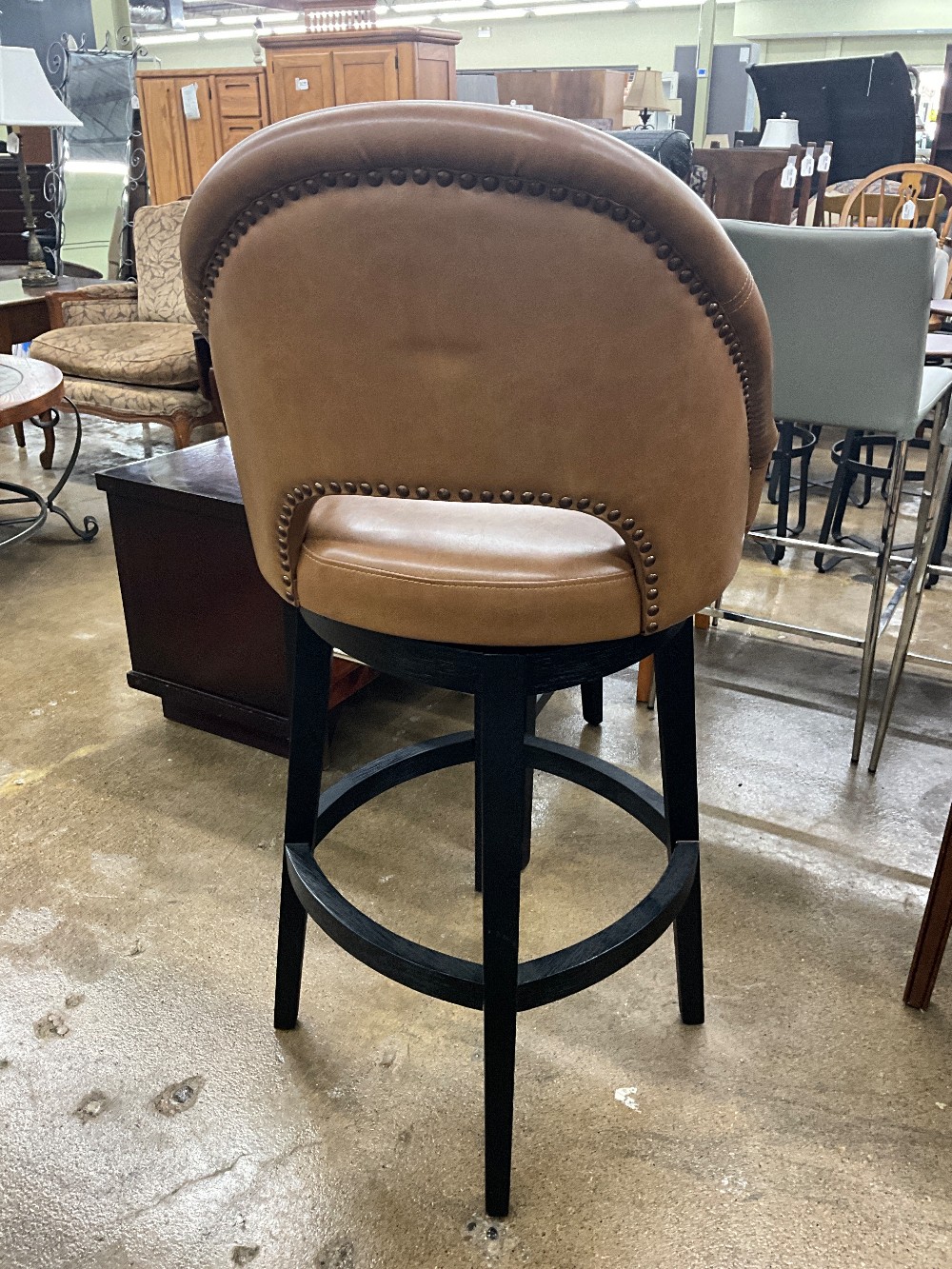 Frontgate Leather Swivel Barstool