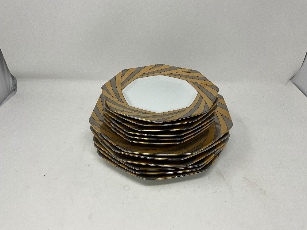 Fitz & Floyd Capri Platinee 6 Place Setting