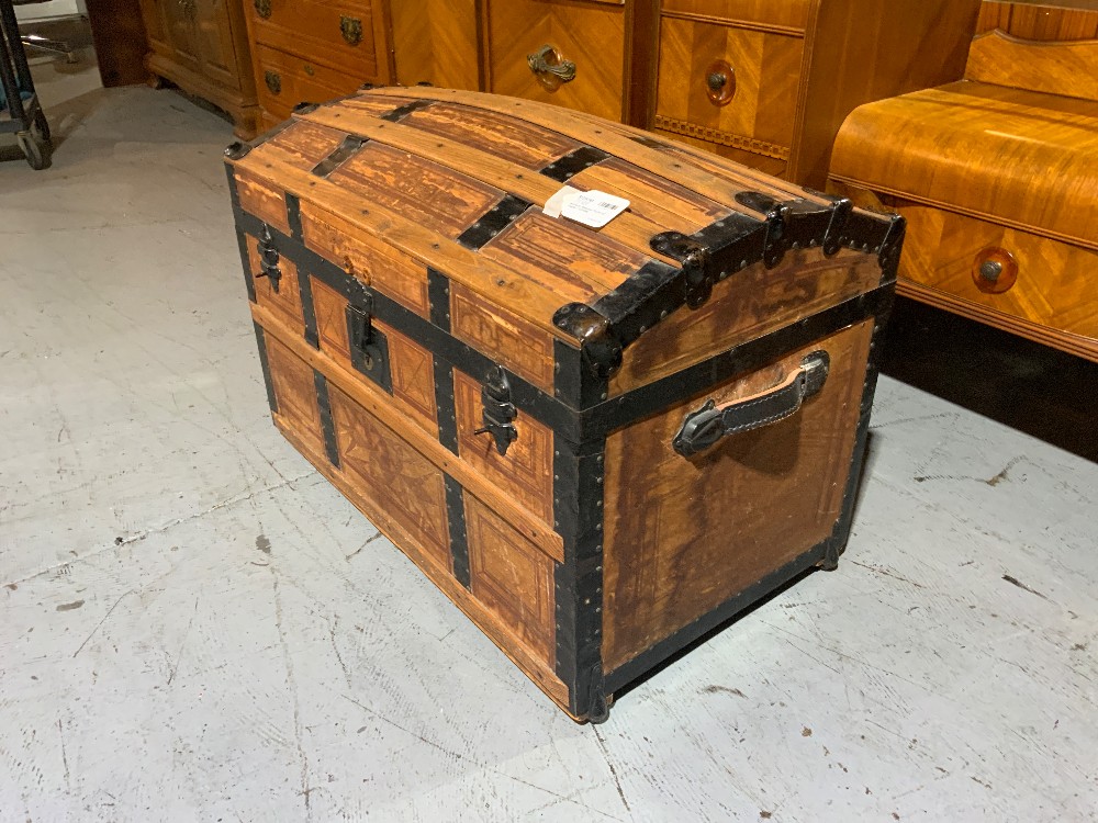 Antique Steamer Trunk w/ Caster + Divider