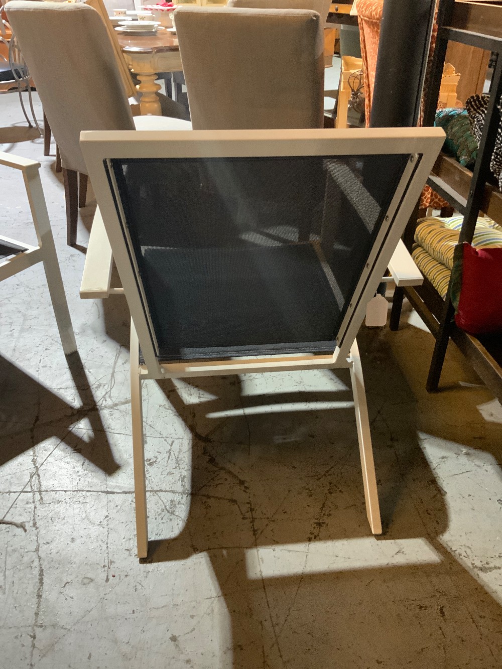Black/White Metal Outdoor Chair