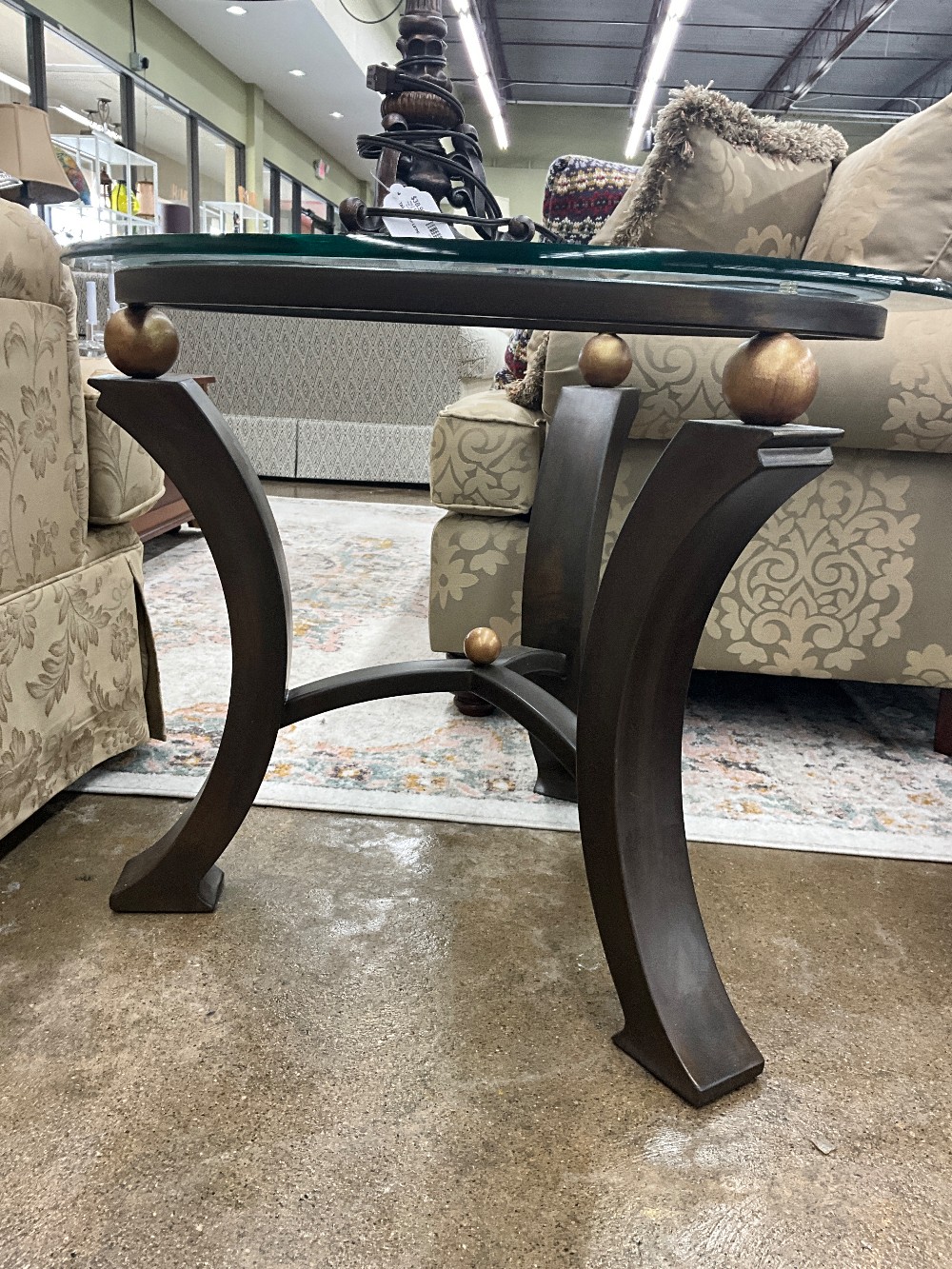 Contemporary Glass Top Accent Table