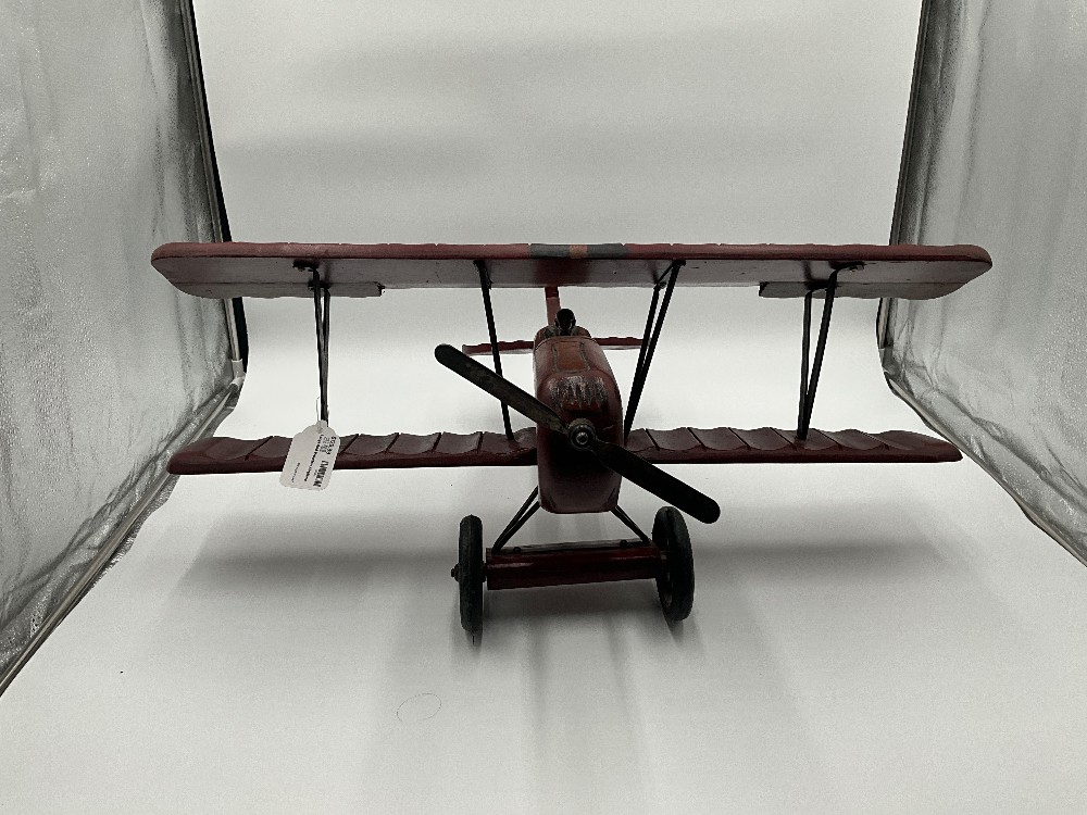 Large Red Wooden Airplane