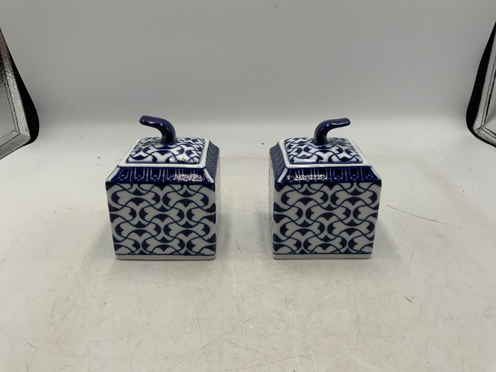Bombay Blue Jars on Tray - 4 Pc Set