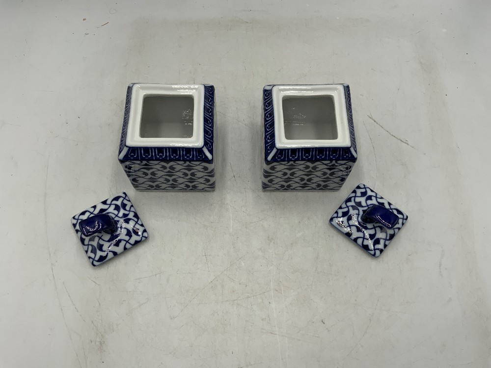 Bombay Blue Jars on Tray - 4 Pc Set