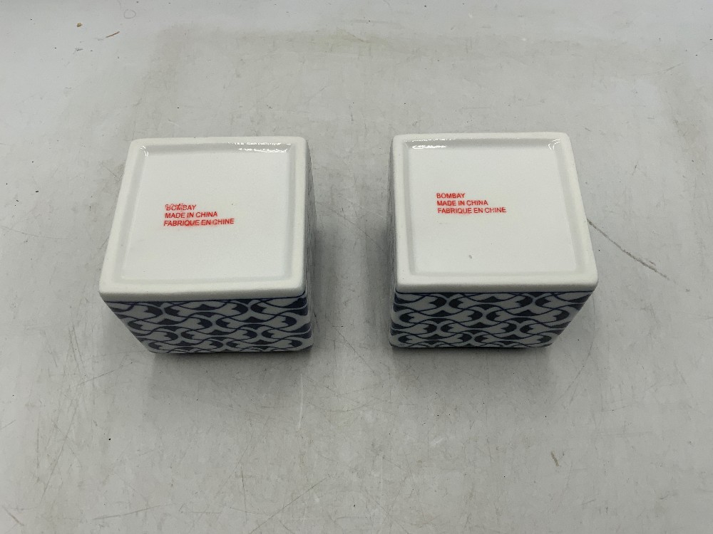 Bombay Blue Jars on Tray - 4 Pc Set