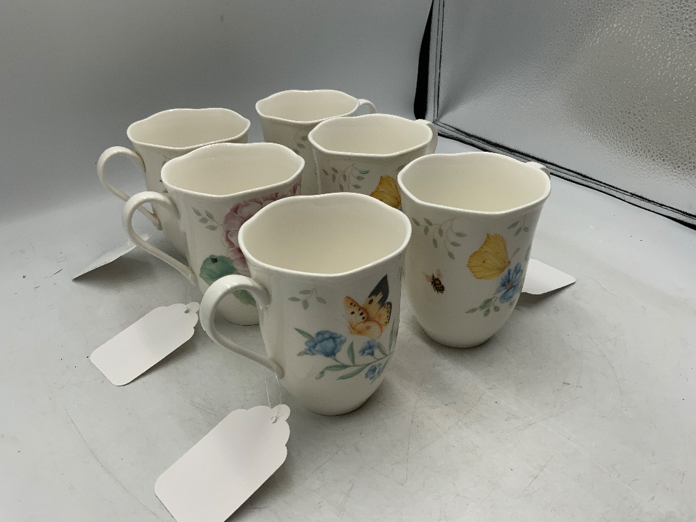 Lenox Meadow Butterfly Mug Set of 6