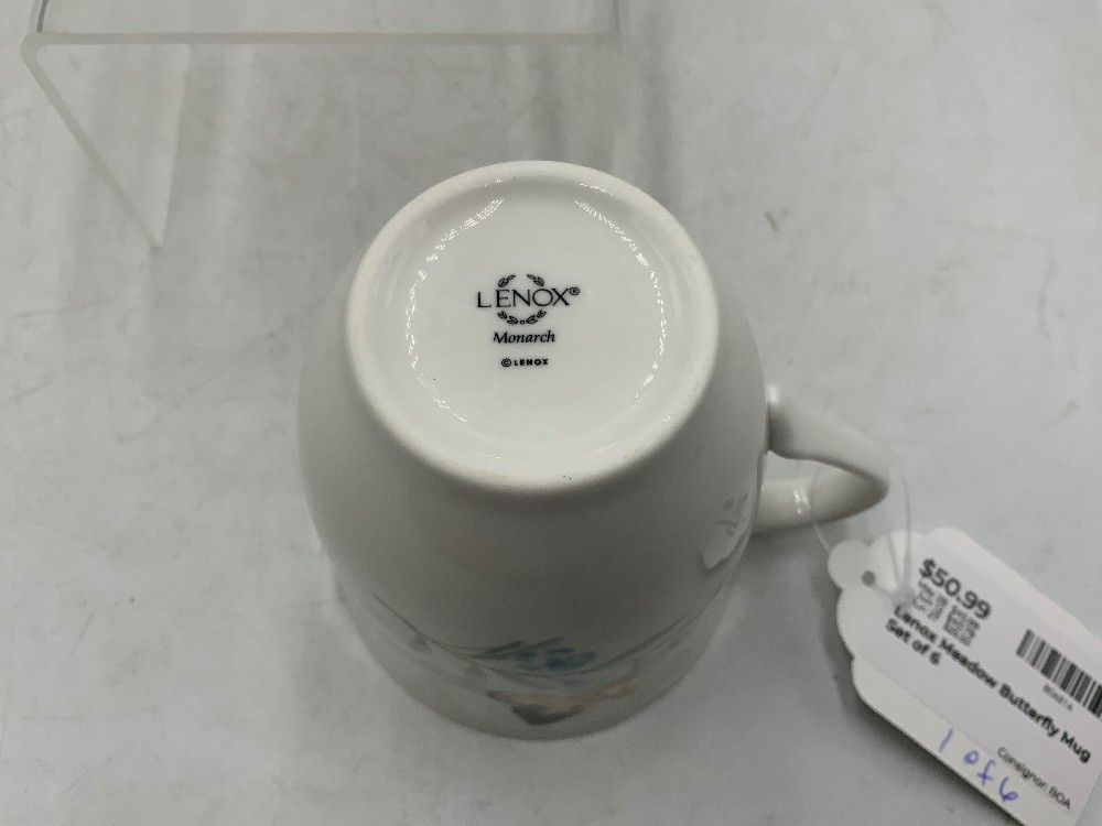 Lenox Meadow Butterfly Mug Set of 6