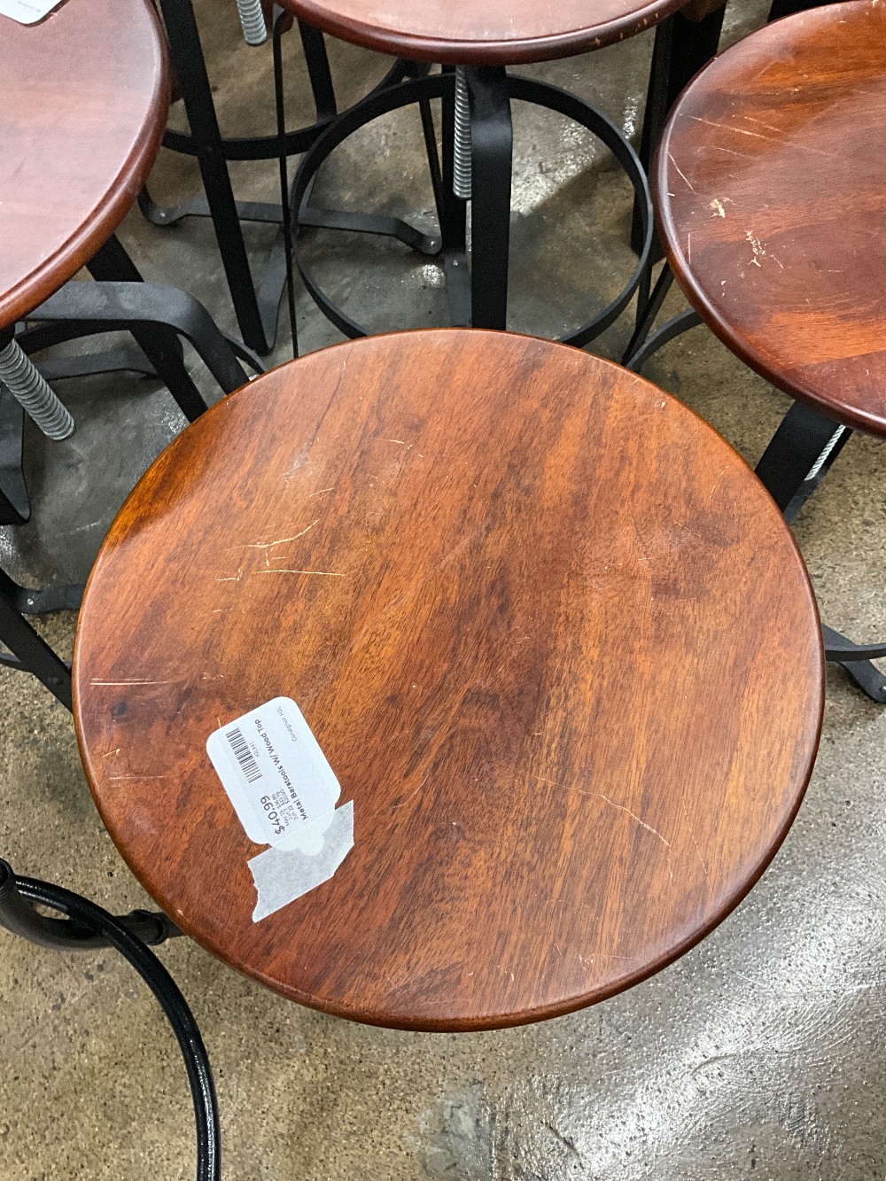 Metal Barstools W/ Wood Top