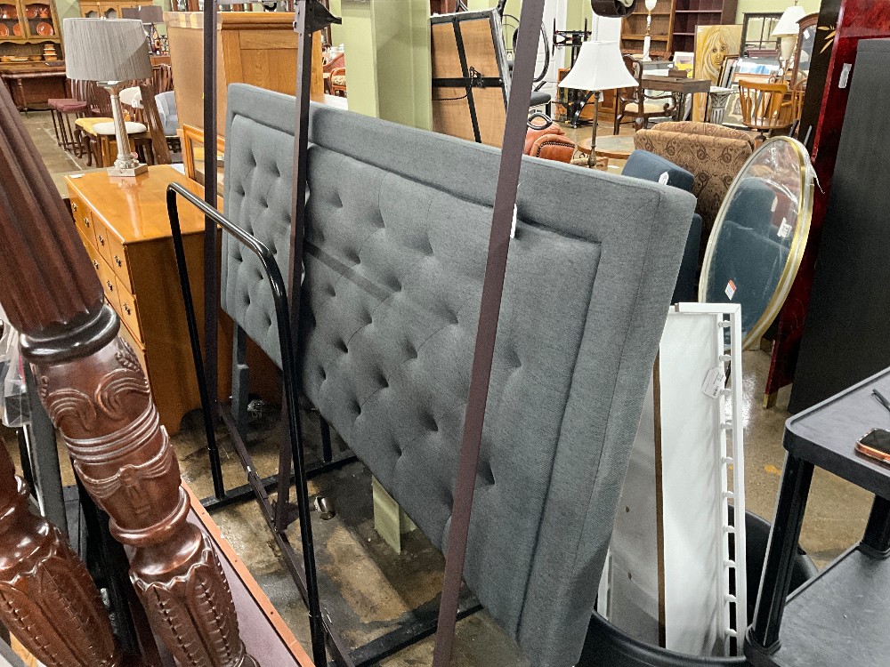 King Size Grey Headboard w/ Metal Frame