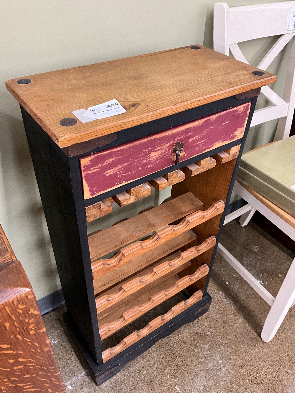 Wood Wine Rack w/ drawer
